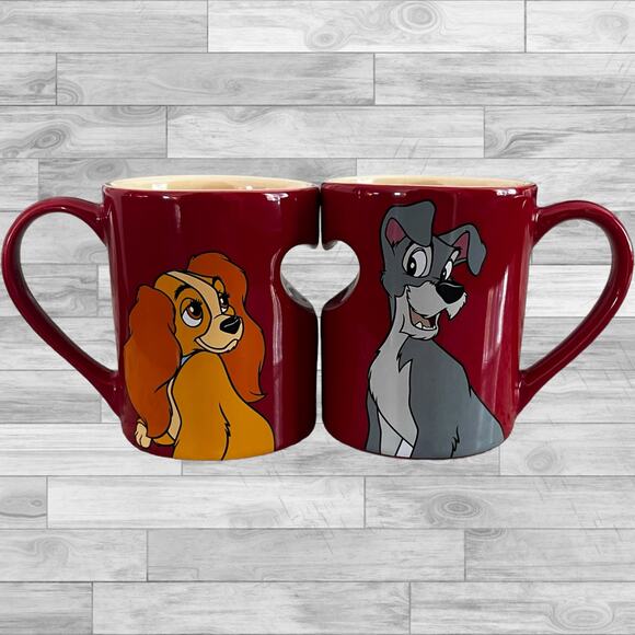 Disney Parks Lady and the Tramp set of 2 mugs - Picture 5 of 7